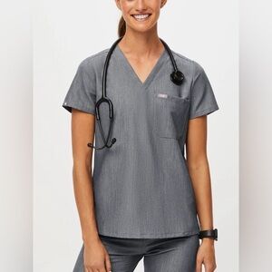 Catarina One-Pocket Scrub Top, size xxs, graphite colour